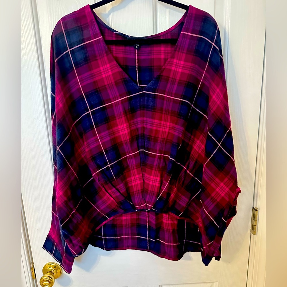 Express plaid Dolman sleeve top size XL